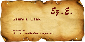Szendi Elek névjegykártya