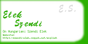 elek szendi business card